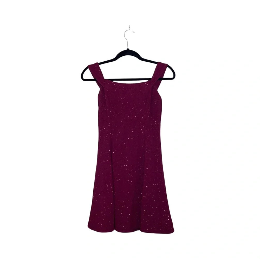 David’s Bridal Speechless Formal Mini Dress Maroon Sparkle Sleeveless 9 Medium